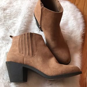 Faux Suede Chelsea Booties
